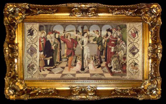 framed  Jaume Huguet The Flagellation of Christ, ta009-2